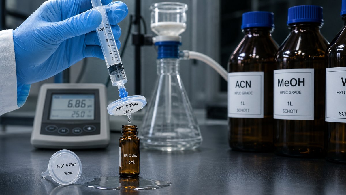 Mobile Phase Filtration: 0.22um vs 0.45um Syringe Filters for HPLC