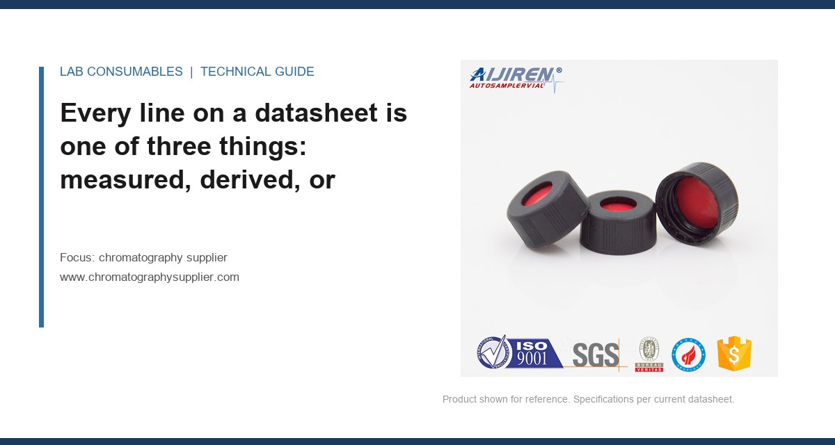 Every line on a datasheet is one of three things: measured, derived, or